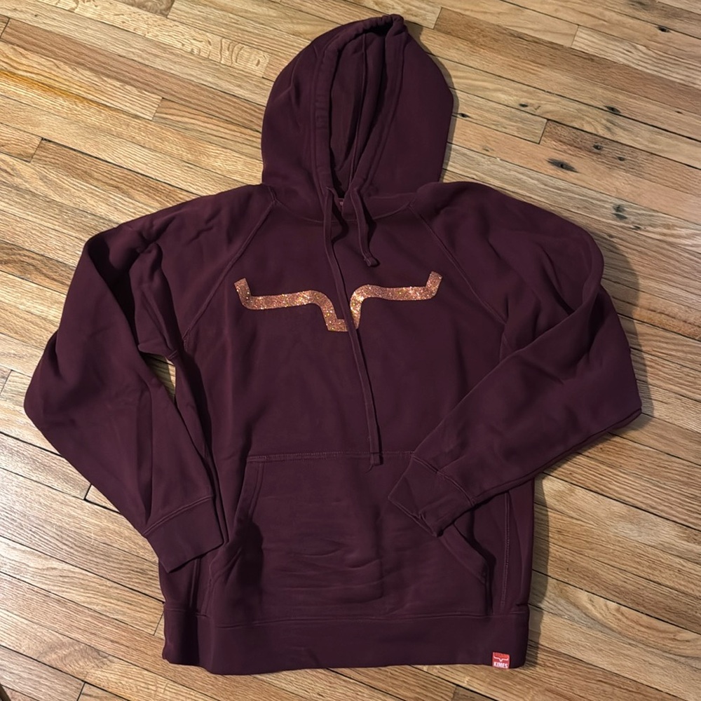 Kimes Ranch Maroon Glitter Logo Sweatshirt Medium